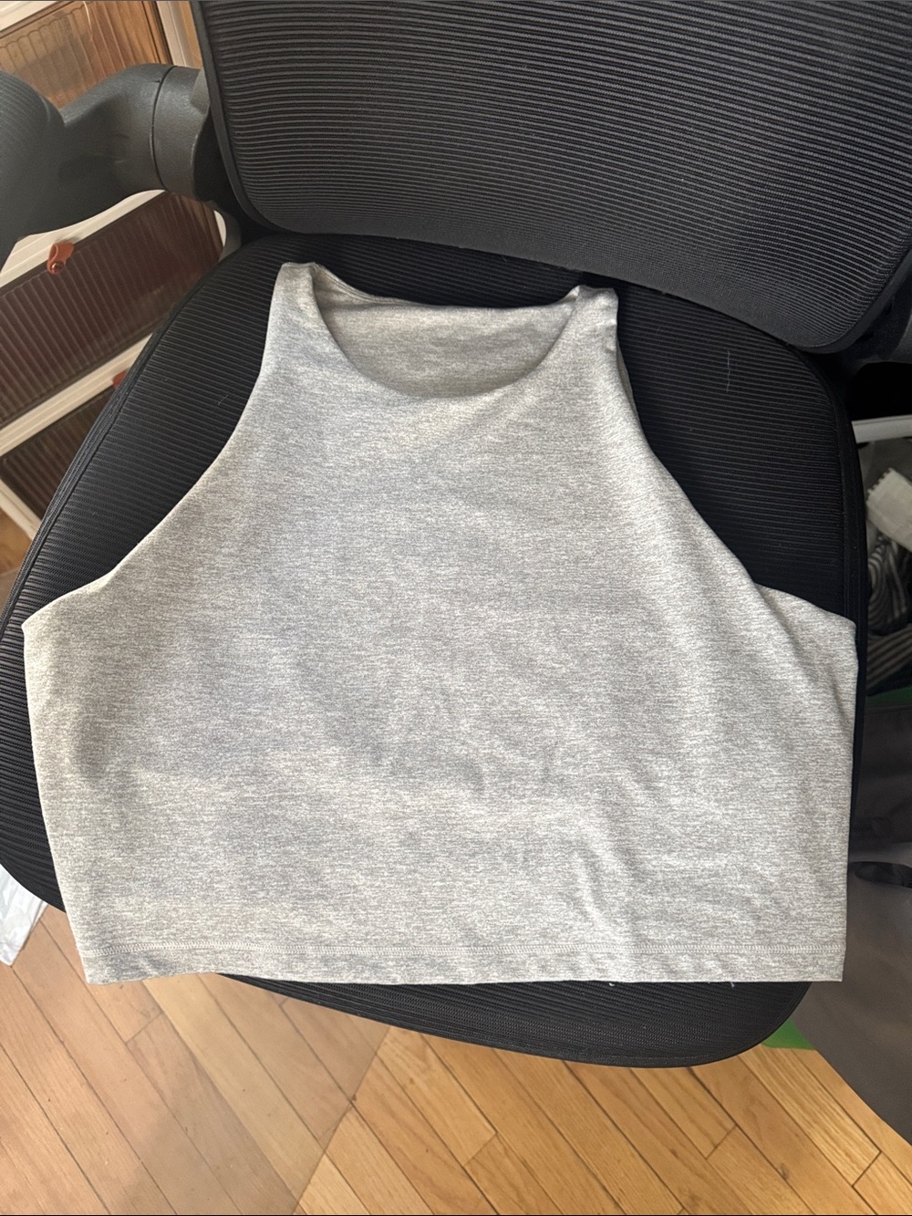 NWOT XL Old Navy High Neck Heather Gray Cropped Tank Top Sports Bra